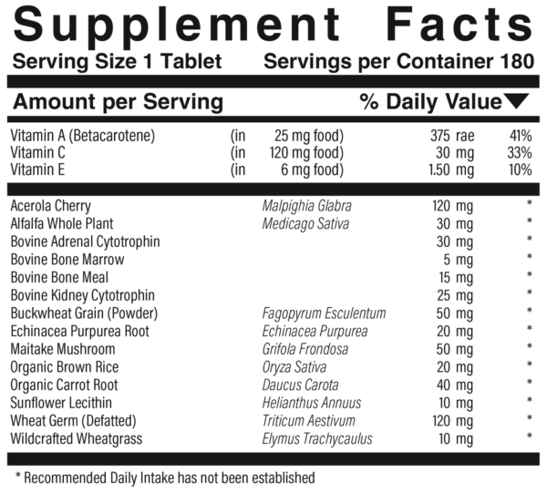 A-C-P-Complex supplement facts